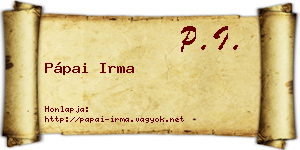 Pápai Irma névjegykártya
