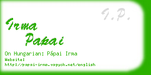 irma papai business card