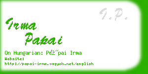 irma papai business card